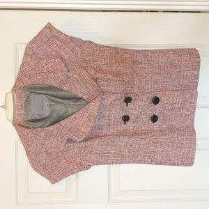 classique entier red/white/black short sleeve jacket & wide black patent belt